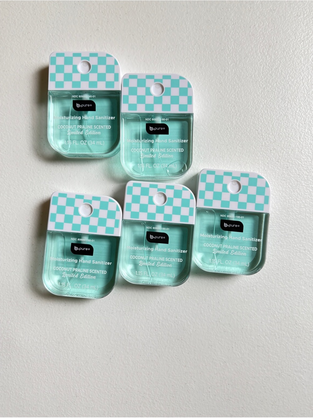 5  b.pure Coconut Praline Scented Moisturizing Hand Sanitizer - Mint + White